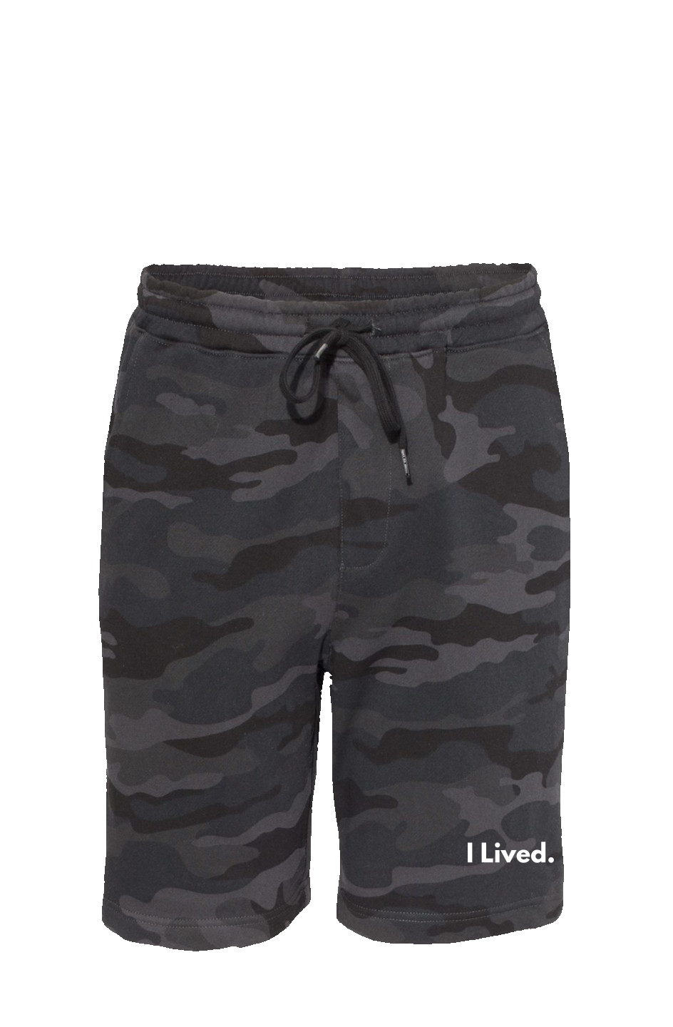 I Lived Black Camo Shorts