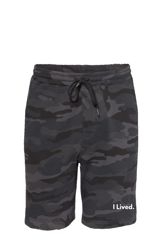 I Lived Black Camo Shorts
