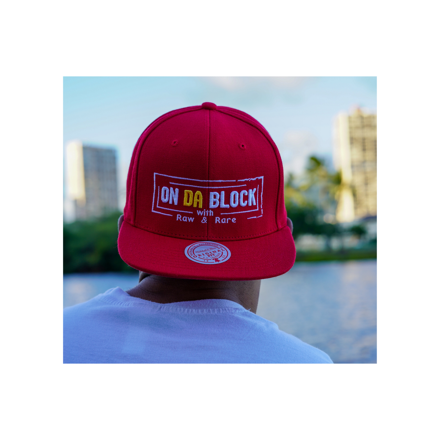 "on da block with RAW & RARE" snapback hat