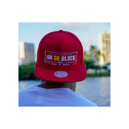 on da block with RAW & RARE snapback hat